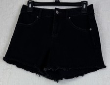 BDG Urban Outfitters Women's Black A-Line High Rise Frayed Hem Denim Shorts Size