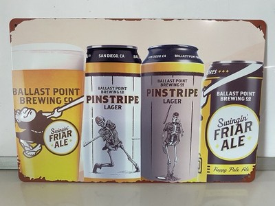 Ballast Brewing San Diego Padres Metal Sign - Swingin  Friar Ale - Pinstripe