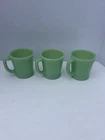 3 Vintage Fire King Anchor Hocking Jadeite D Handle Coffee Mugs / Cups