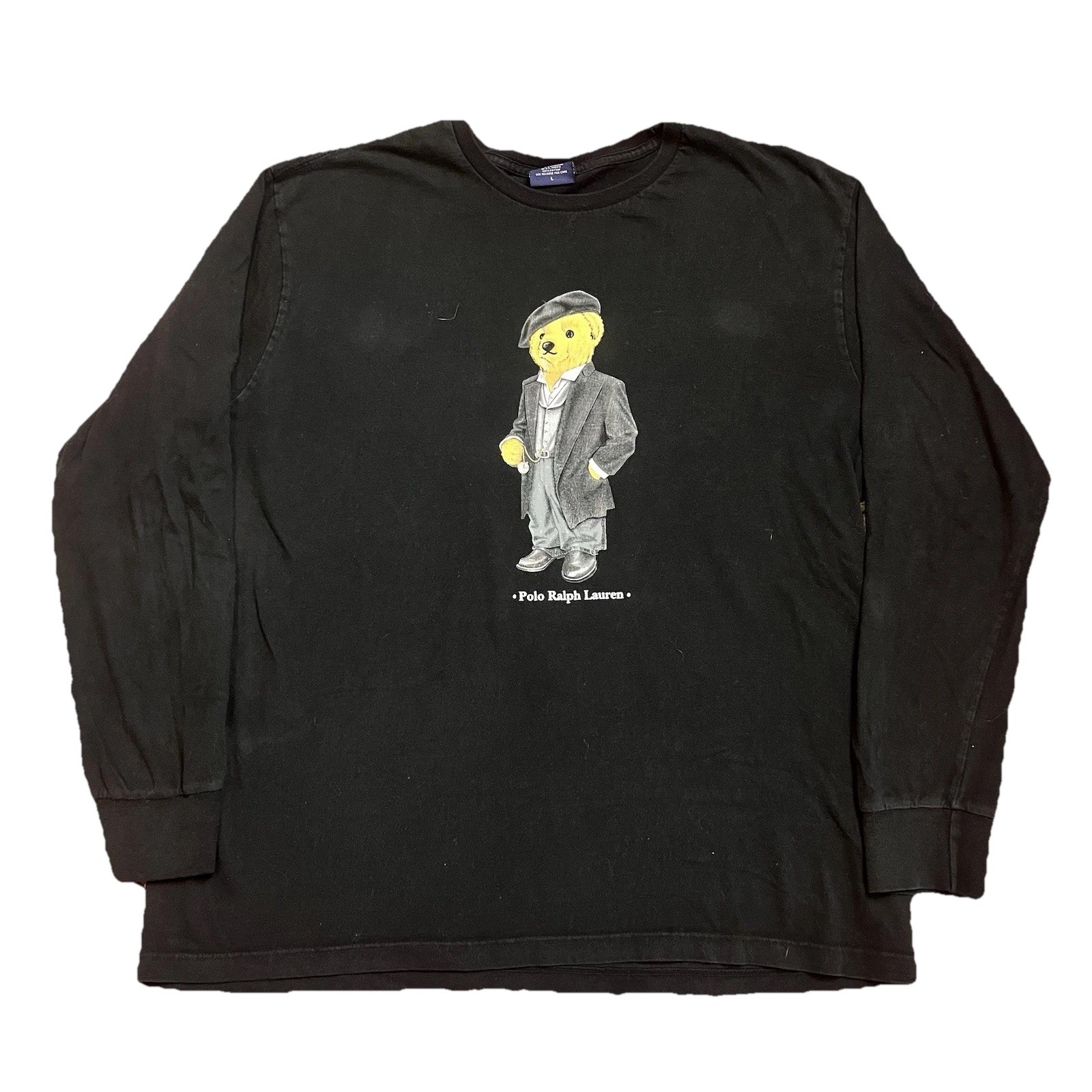 Vtg 90s Polo Ralph Lauren long sleeve Bear Black shirt size XL Polo Sport USA