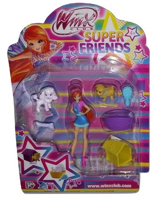 Winx Club Super Friends Bloom Hundesitter Figur mit Zubehör