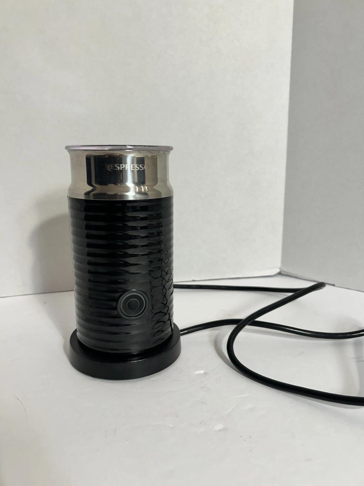 Nespresso Aeroccino 3 Milk Frother Model 3694 Black w/ Base Whisk & Lid Tested