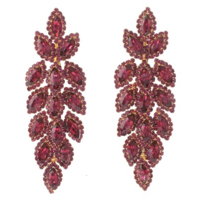 Gold Tone Rhinestone Chandelier Post Earrings ESE3046-GFU