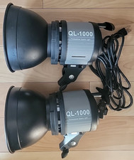 Lot of 2 QL-1000 Quartz Lights Pro Studio Dimmable 7" Reflector TESTED -READ-