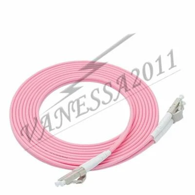 LC Pour UPC Duplex Fibre Câble OM4 Multimode 3.0mm Optique Brassage Cordon 3M - Photo 1/4