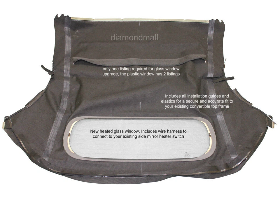 Ajuste Porsche Boxster 1997-02 convertible techo y ventana de vidrio térmico TAN STAYFAST Foto 4 de 4