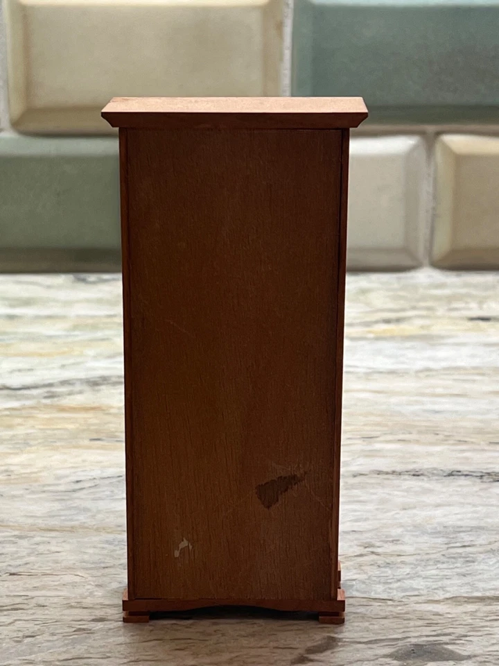 Vintage Gun Curio Cabinet Drawer Shelves Dollhouse Miniature Wood Furniture - Image 4 of 4