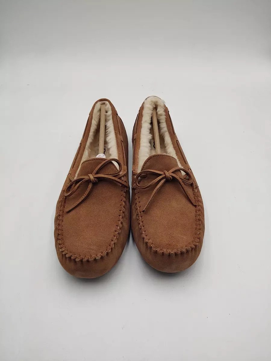 UGG Mens Olsen Slipper Suede Upper Fixed Leather Lace Chestnut