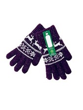 Time And Tru Holiday Deer Fair Isle Touch Gloves Thick  Warm Fits Teens-Adults