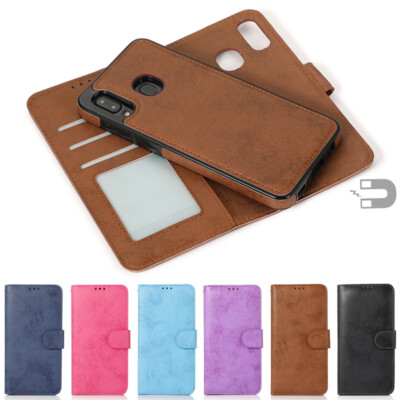 Removable Wallet Case Card Leather Flip Cover for Samsung Galaxy A20/A30/A50/A70