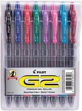 G2 Premium Refillable Retractable Rolling Ball Gel Pens, Bold Point, Assorted