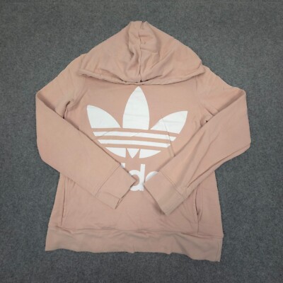 Adidas Jumper Womens Pink Trefoil Long Sleeve Hoodie Winter