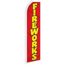 Fireworks Swooper Feather Flutter Advertising Flag Firework Stand Red