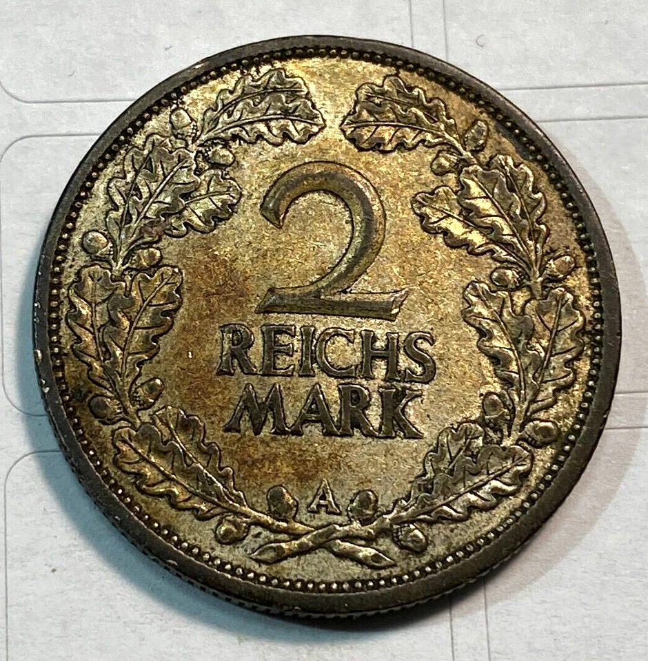 1926-A Weimar Germany Silver 2 Marks Super Original Choice AU KM-45 CHN - Image 2 of 2