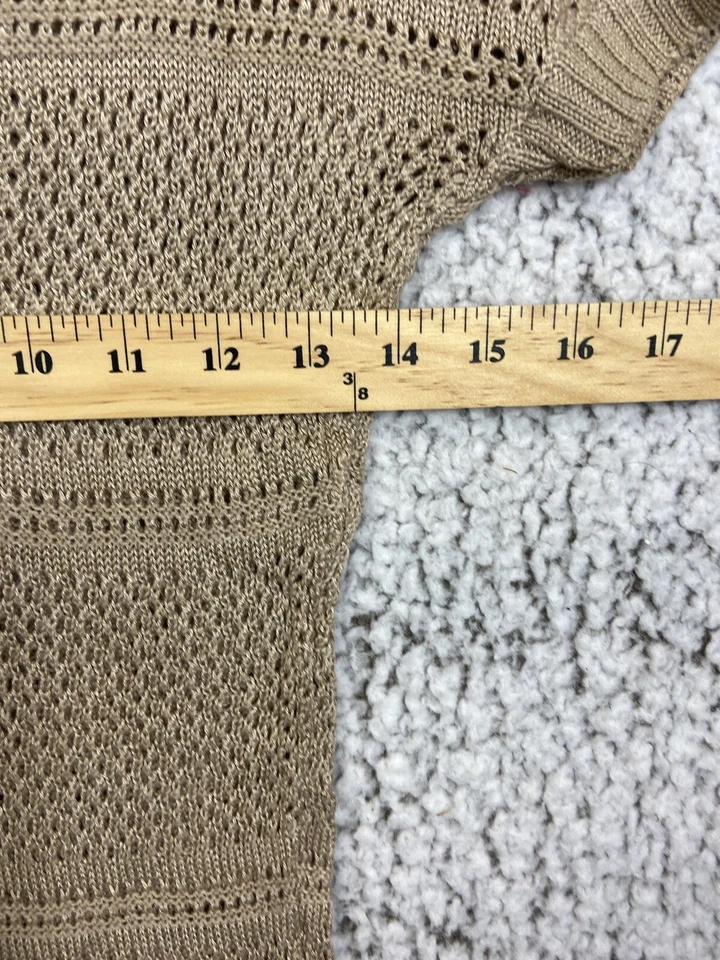 Full Tilt Beige Punto Abierto Jersey Largo Manga Corta Cuello en V Mujer Talla Pequeña Foto 4 de 4