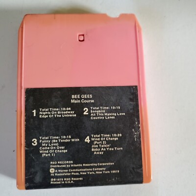 1975 Bee Gees , Main Course , 8 Track Tape ROS Records Inc , NOT-TESTED