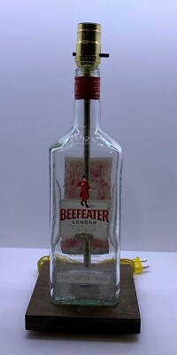 Beefeater Gin 1.75L Table Desk LAMP Lounge Game Room Liquor Bottle Party Light