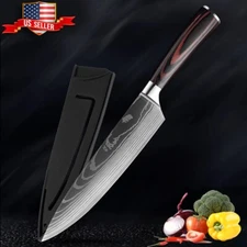 8 inch Chef Kitchen Knife Knives Damascus Pattern German Stainless Steel Santoku