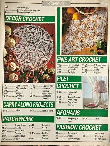 Magic Crochet # 104 Patterns Magazine October 1996 Doilies Afghans Bedspread + - Picture 2 of 20