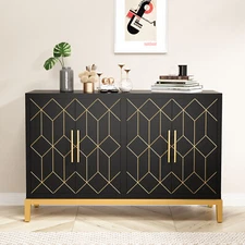 Kitchen Storage Cabinet Sideboard Buffet Cupboard Accent Cabinet with 4 Doors