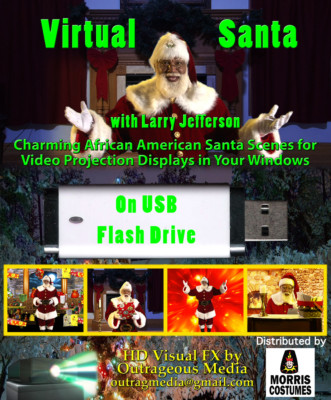 BLACK VIRTUAL SANTA ON USB Thumb Drive, Flash Drive, Larry Jefferson