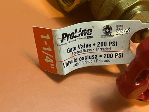 PRO-LINE 100-406NL Gate Valve 200 PSI 1-1/4" - Picture 3 of 3