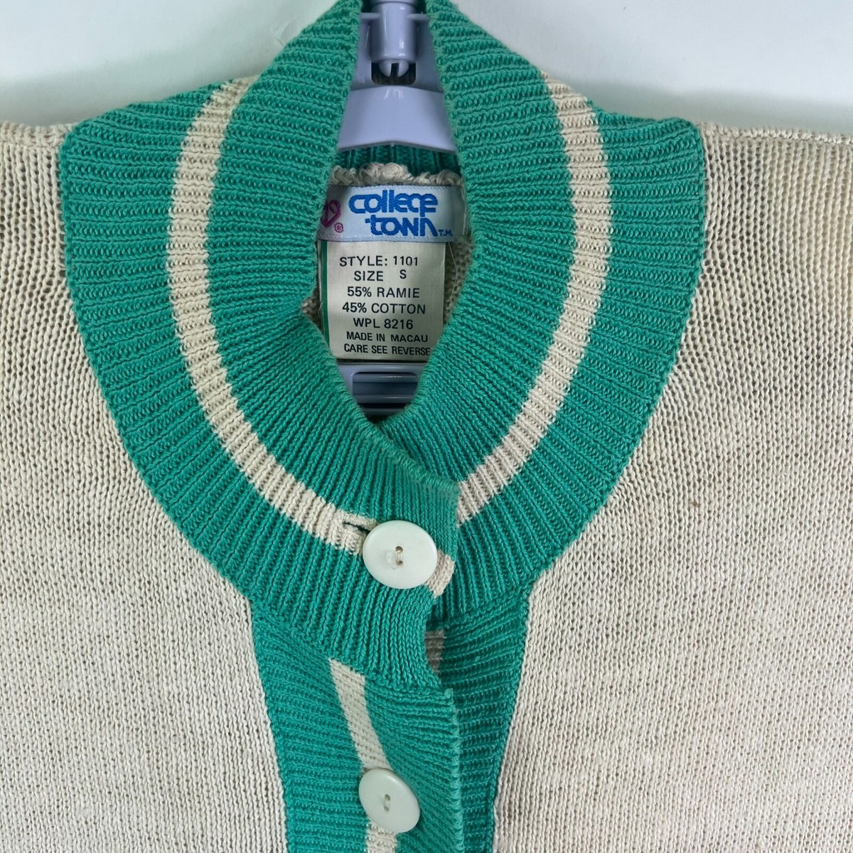 その他 What is Montserrat? Vintage 70's College Town Long Cardigan Sweater Womens Size S