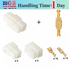 5 Sets Motorcycle Electrical 3 Pin Plug 6.3mm Spade Terminals Wire Connectors