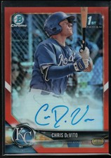 Chris Devito Auto 2018 Bowman Chrome Prospect Orange Refractor #/25 Royals RC