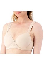 Breezies Luxe Lace Underwire T Shirt Bra Sunbeige