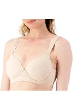 Breezies Luxe Lace Underwire T Shirt Bra Sunbeige