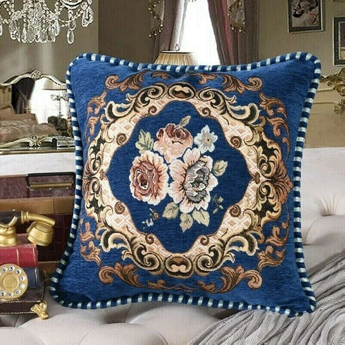 Embroidery Cushion Cover European Throw Pillow Case Retro Sofa Home Decor - Picture 1 of 27
