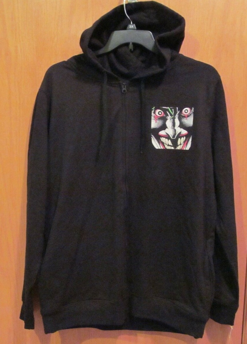 Men's JOKER Black Zip Front Hoodie ~ Size XL ~New w/Tags