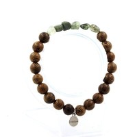 Steine Und Mineralien. Armband GrüNer Rutilquarz Aus Brasilien + Holzperlen 8 Mm