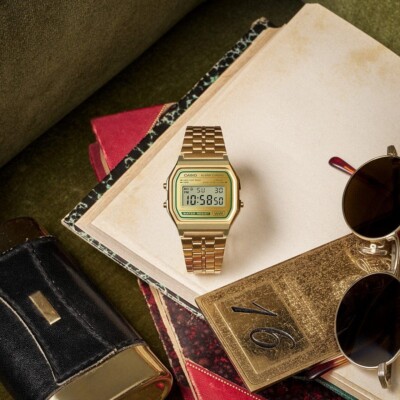 時計 CASIO Classic A158WEGV-9AJF CASIO CLASSIC Men's Watch A158WEGV-9AJF DIGITAL Gold Green