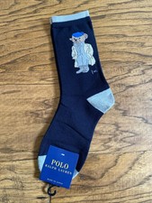 Polo Ralph Lauren Polo Bear Crew Socks Black M Womens 6-8.5 Mens 5-7.5 NWT