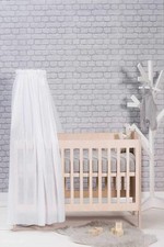 Jollein - Betthimmel Vintage "White" 155cm - Rosa Baldachin für Babys & Kinder -