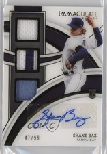 2022 Immaculate Rookie Triple Memorabilia Signatures 47/99 Shane Baz Auto 0qh8