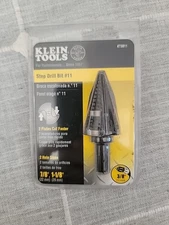 Klein Tools KTSB11 Double-Fluted Step Drill Bit #11 (7/8" to 1-1/8")