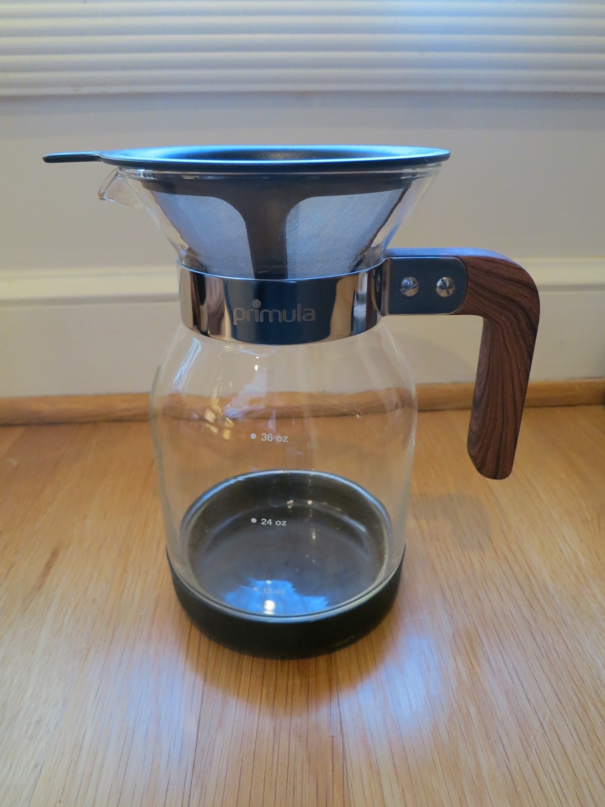 Primula Pour Over Drip Coffee Glass Carafe 36oz and Stainles