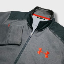 Under Armour Jacket Mens Medium Loose Gray Fleece UA Storm 1 Loose Zip