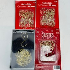Christmas GOLD Ornament Hooks Tree Hangers Wire LARGE 2 Inches Long NEW