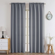 Cortinas Para Sala Elegantes Moderna 2 Paneles Filtrado De 90 x 40 Pulgadas Gris