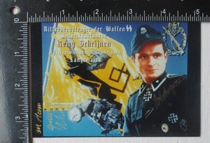 WW2 GERMAN ELITE KNIGHTS CROSS RECIPIENT REMY SCHRIJNEN HAND SIGNED PHOTO