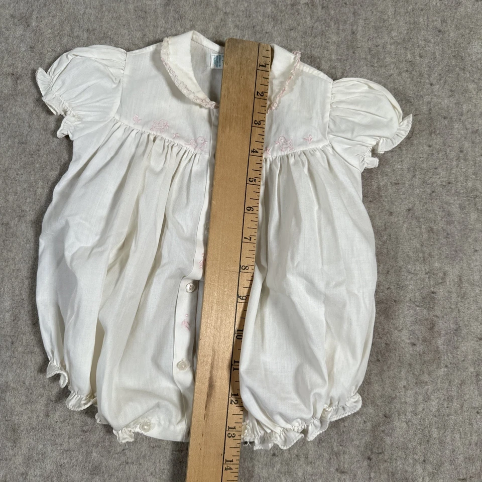 Feltman Brothers Talla 0-3 Meses Bordado Burbuja Una Pieza Marfil Rosa Patos Foto 4 de 4