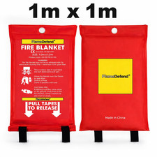 Fire Blanket 1m x 1m EN1869:1997 Home Kitchen BBQ Caravan boat travel Emergency 