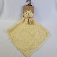 Levi Emmie Yellow Lion Plush Lovey Feather Knit Baby Security Blanket 15" Gift