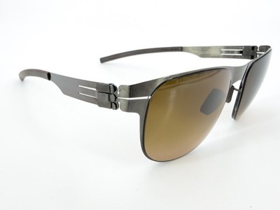 IC! Berlin Uli E Sunglasses FRAMES 55[]19-145 Gunmetal Gray Aviator Germany M143