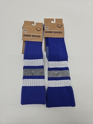 2 Evoshield Evo Pro Royal Blue Striped Baseball & Softball Game Socks WB6010508