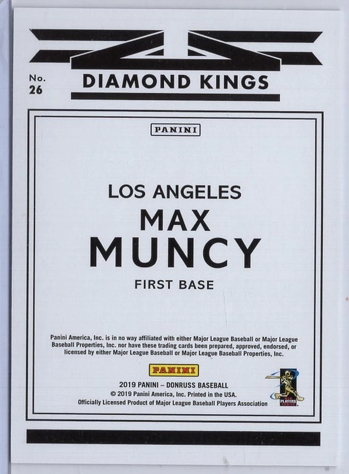 2019 Panini Donruss Career Stat Line #26 Max Muncy #'d 395/490 - Image 2 of 2